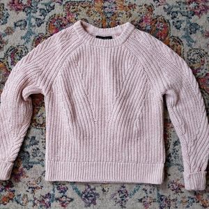 LIGHT PINK/WHITE RAGLAN SWEATER